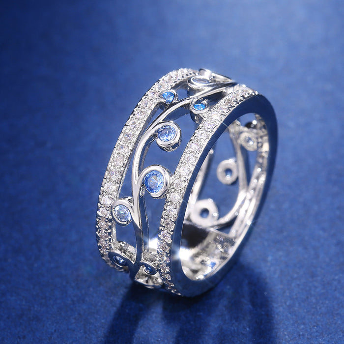 Vintage style floral ring exquisite hand jewelry