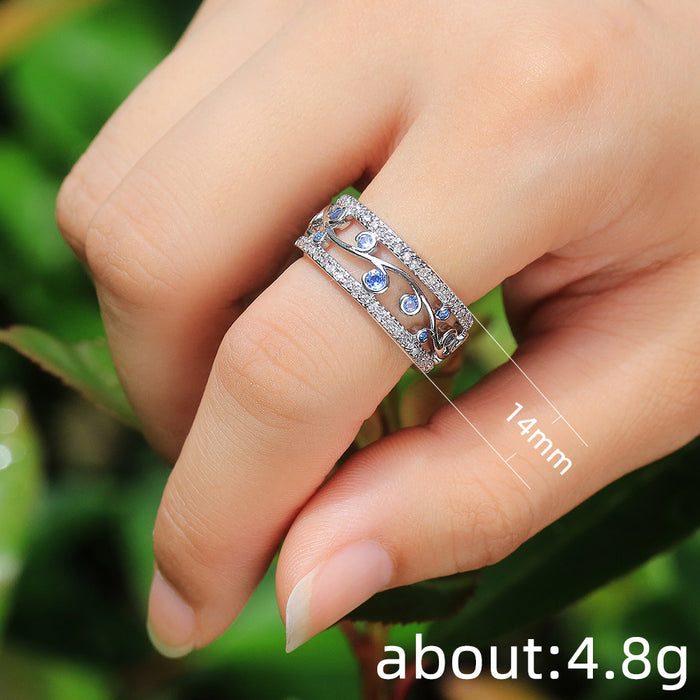 Vintage style floral ring exquisite hand jewelry