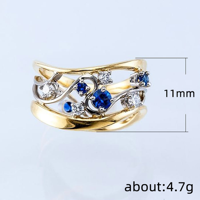 Anillo de boda elegante para mujer con circonitas y anillo de boda de moda.