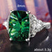 Green zircon ring women's prom party jewelry - wallojewerly 