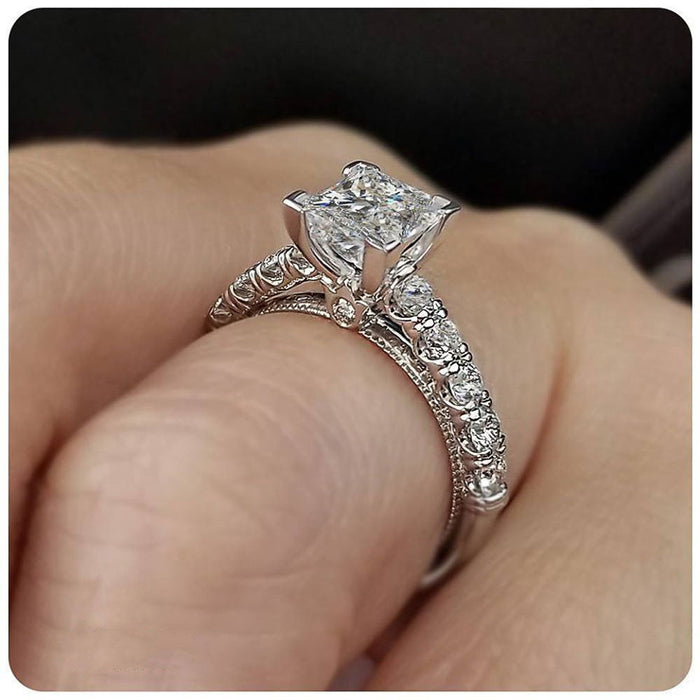 Anillo de perla de imitación para mujer, propuesta de joyería de boda