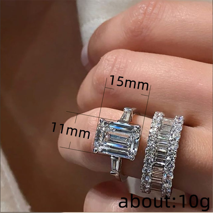 Zircon couple rings European and American engagement wedding jewelry