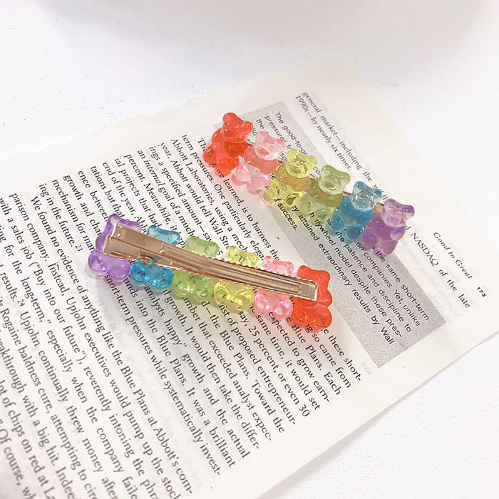 Colorful candy bear side clip, Japanese bangs hairpin