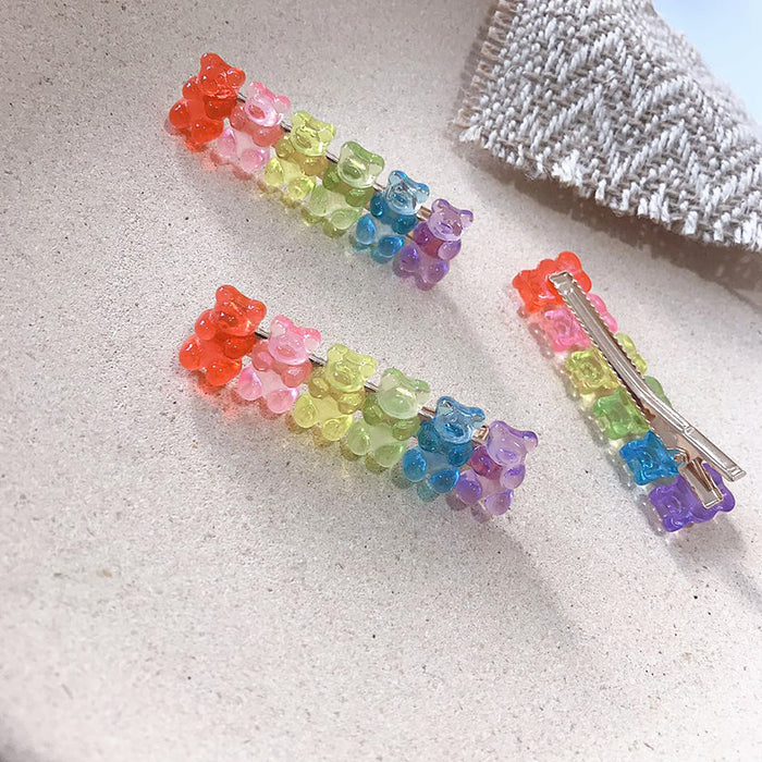 Colorful candy bear side clip, Japanese bangs hairpin