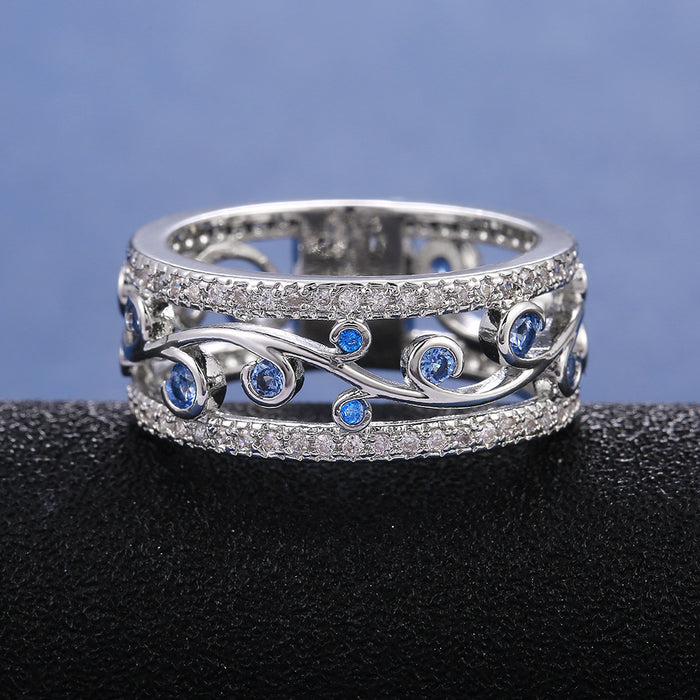 Vintage style floral ring exquisite hand jewelry