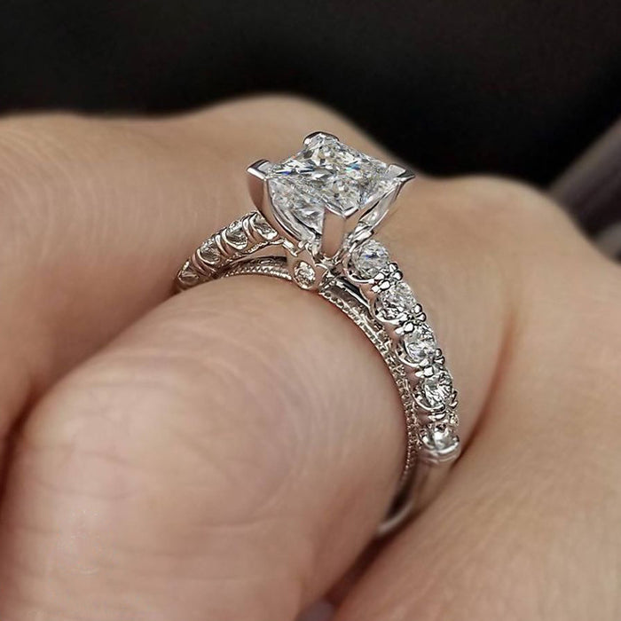 Anillo de perla de imitación para mujer, propuesta de joyería de boda