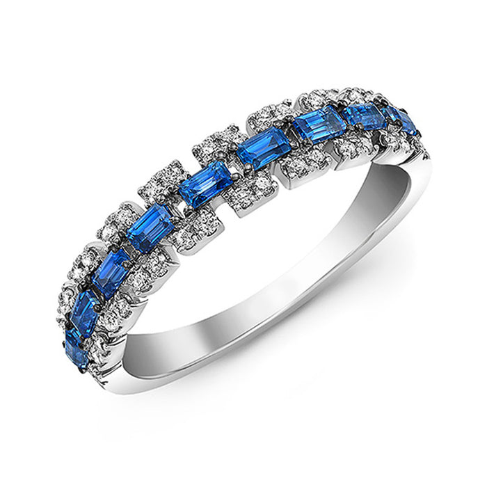 Anillo de circonita azul pavé Accesorios europeos y americanos