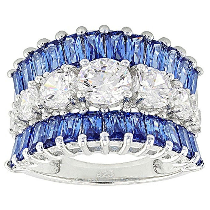 Beautiful wedding ring with blue zircon for women