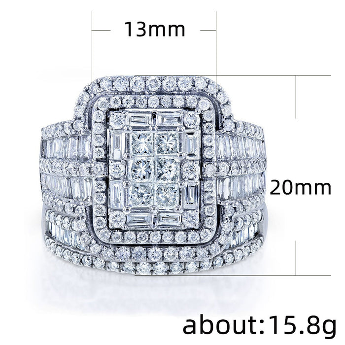 Rhinestone couple ring set