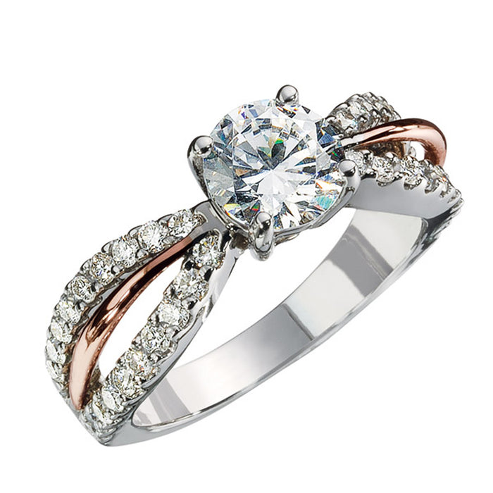 X-shaped pavé zircon ring birthday party gift