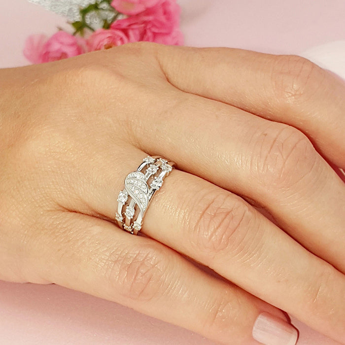 Anillo de boda clásico con patrón hueco para pareja