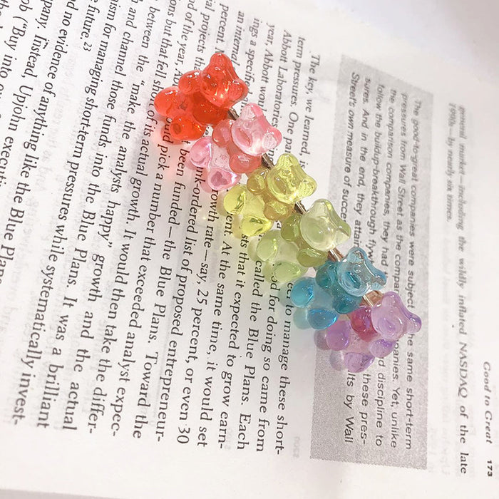 Colorful candy bear side clip, Japanese bangs hairpin