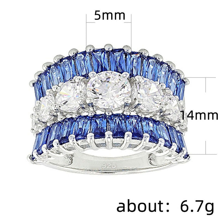 Beautiful wedding ring with blue zircon for women