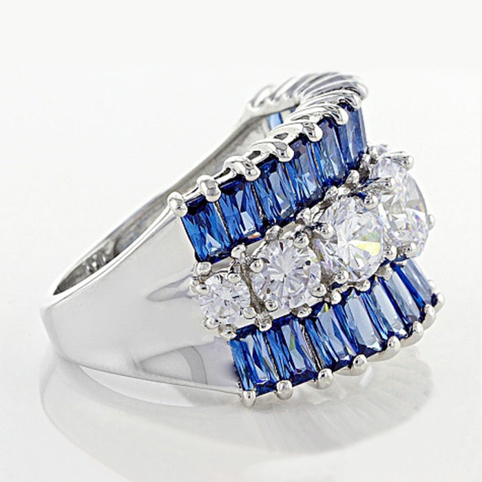 Beautiful wedding ring with blue zircon for women