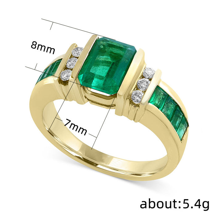 Emerald green simulated zircon women's ring fashion accessories ring