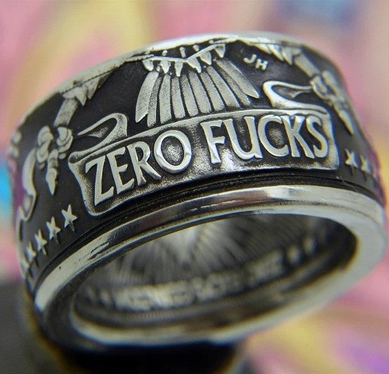 Anillo de aleación estilo punk para hombre y mujer, anillo con letras en inglés