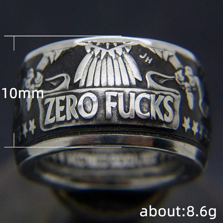Anillo de aleación estilo punk para hombre y mujer, anillo con letras en inglés