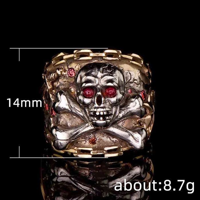 Anillo de calavera estilo punk clásico para hombre y mujer Anillo de Halloween