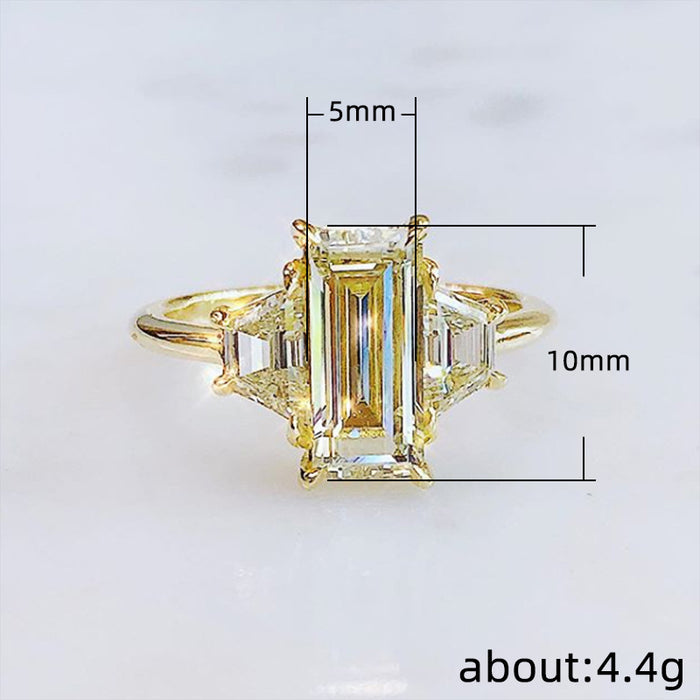 Creative Square Zirconia Women's Wedding Ring