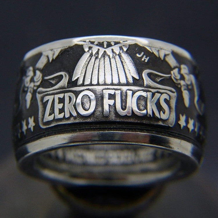 Anillo de aleación estilo punk para hombre y mujer, anillo con letras en inglés