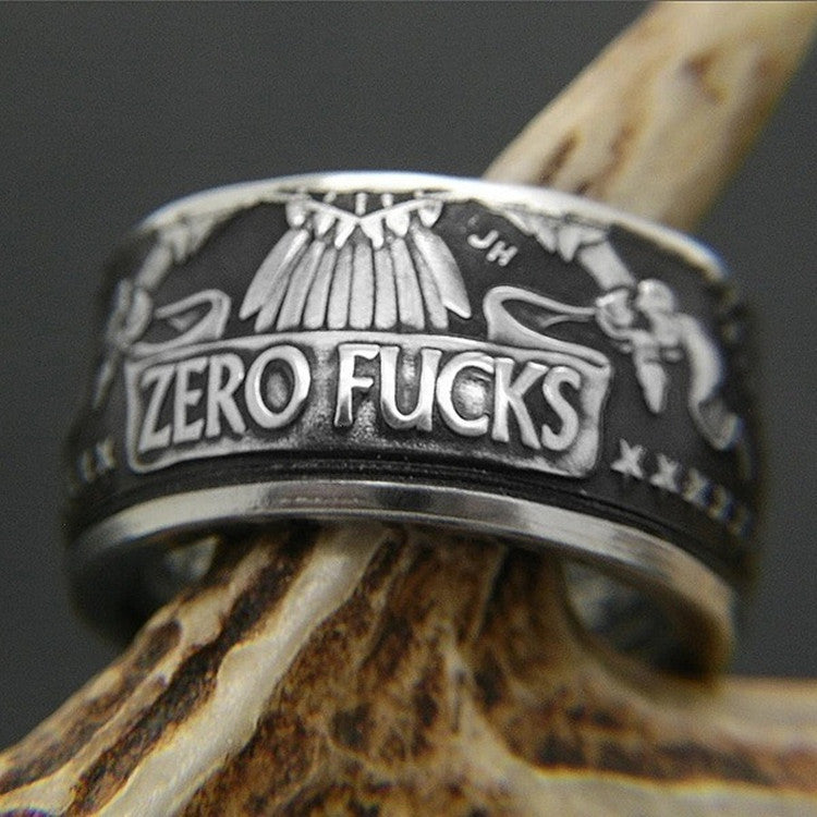 Anillo de aleación estilo punk para hombre y mujer, anillo con letras en inglés