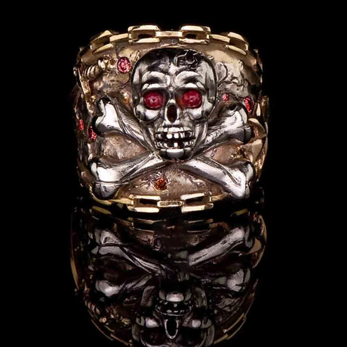 Anillo de calavera estilo punk clásico para hombre y mujer Anillo de Halloween