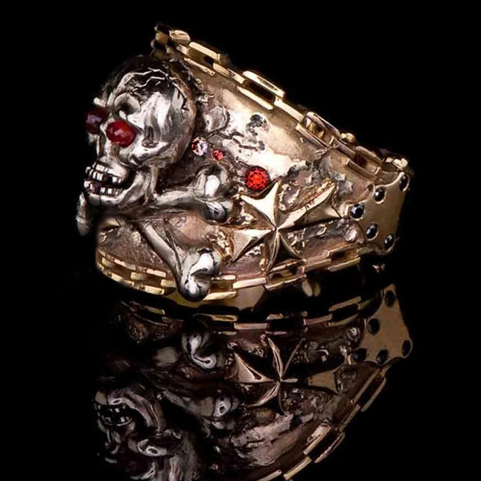 Anillo de calavera estilo punk clásico para hombre y mujer Anillo de Halloween