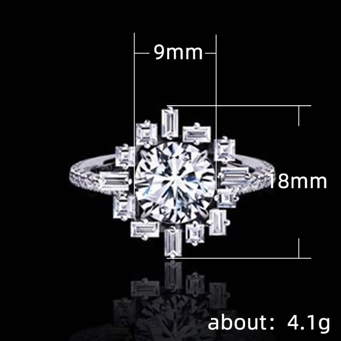 Personalized geometric zircon wedding ring European and American jewelry