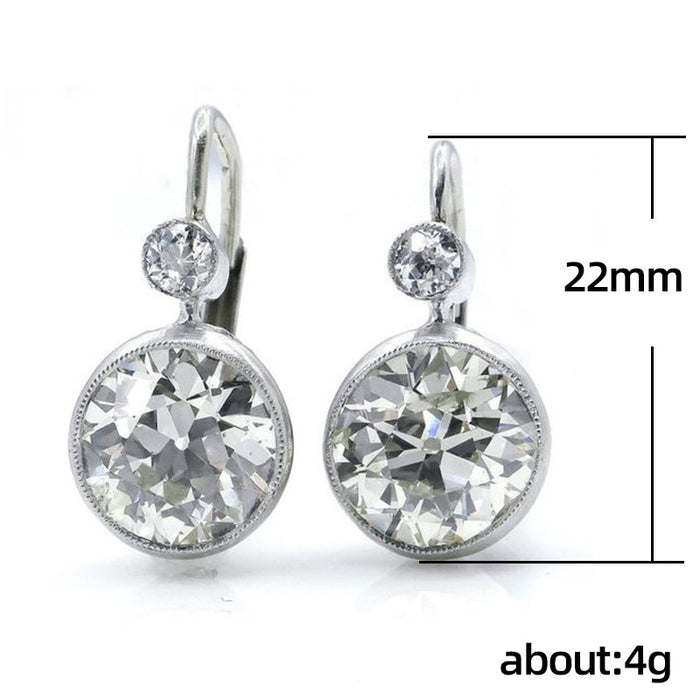 Atmospheric round zircon earrings