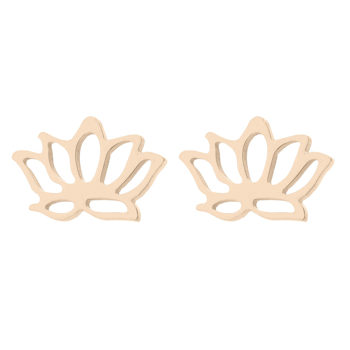 Snow Lotus Flower Hollow Stud Earrings - Fresh and Simple Floral Jewelry