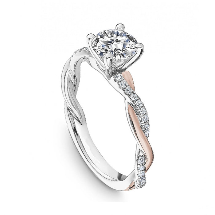 Women's Two Tone Claw Set Round Zirconia Engagement Ring