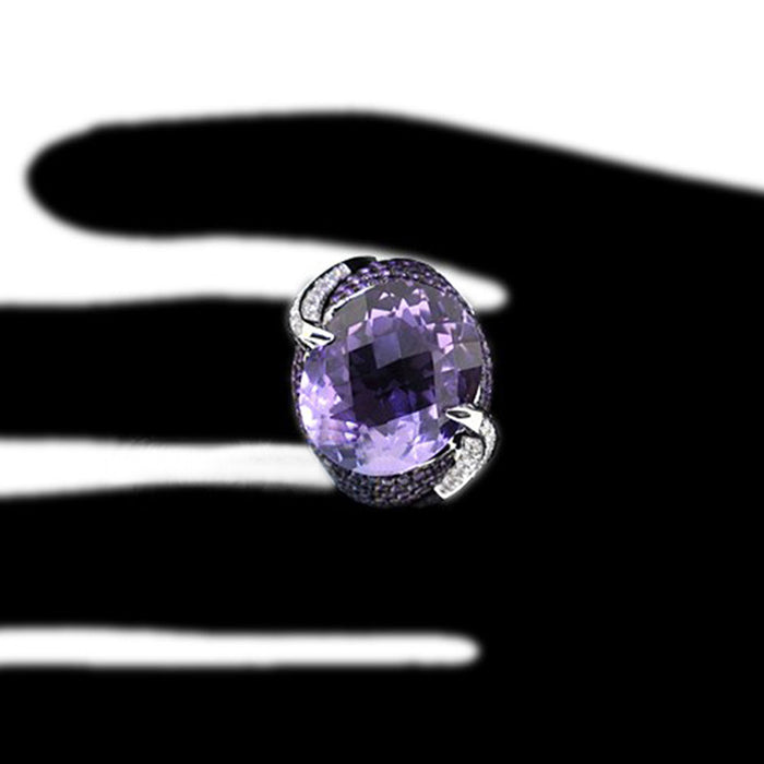 Classic and versatile purple zircon women's ring