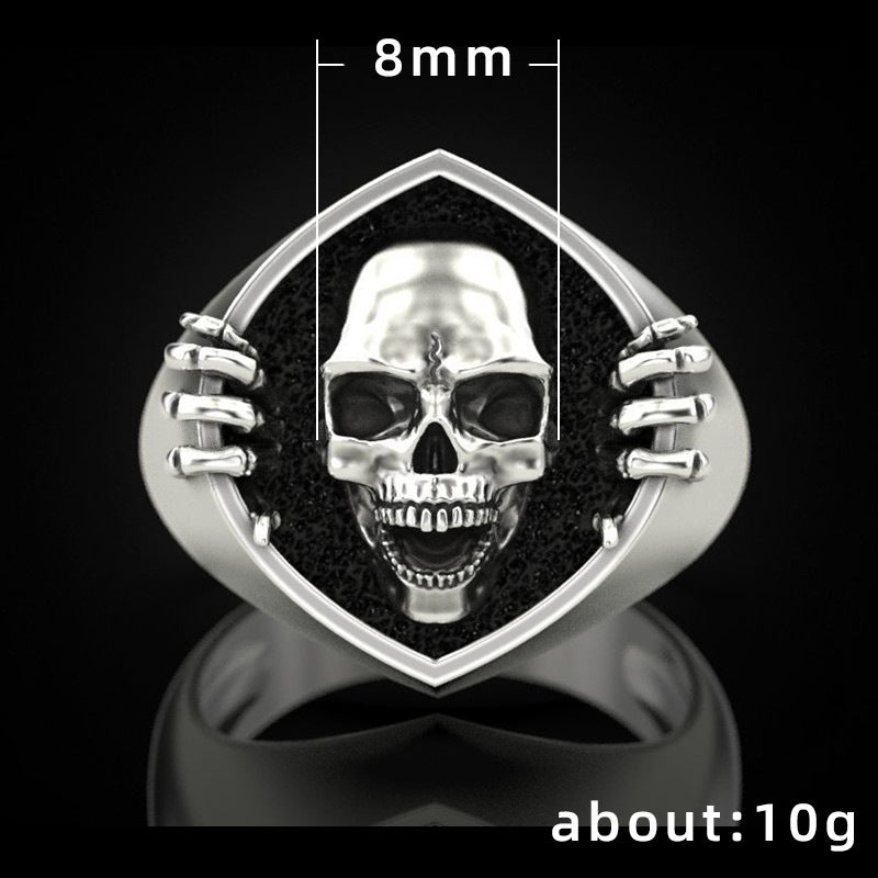 Retro punk skull men's ring creative ring