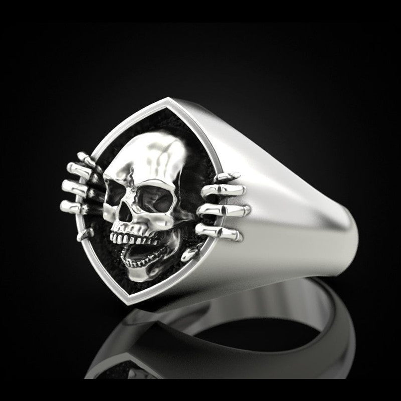 Retro punk skull men's ring creative ring