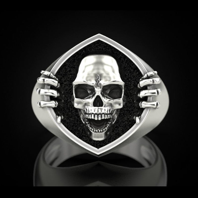 Retro punk skull men's ring creative ring