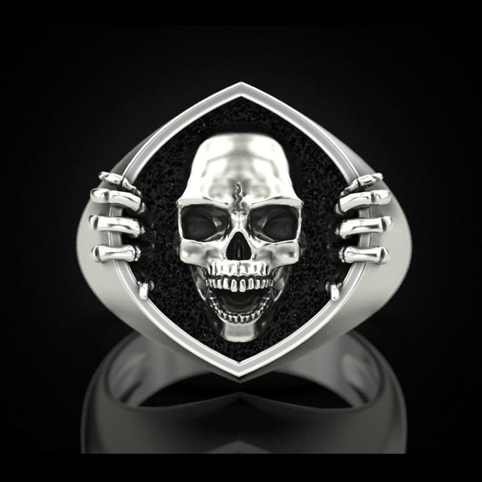 Anillo creativo retro punk con calavera para hombre