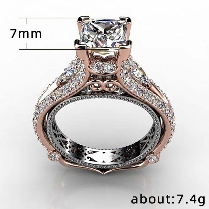 Vintage Elegant Women's Wedding Rings Large Zirconia Ring