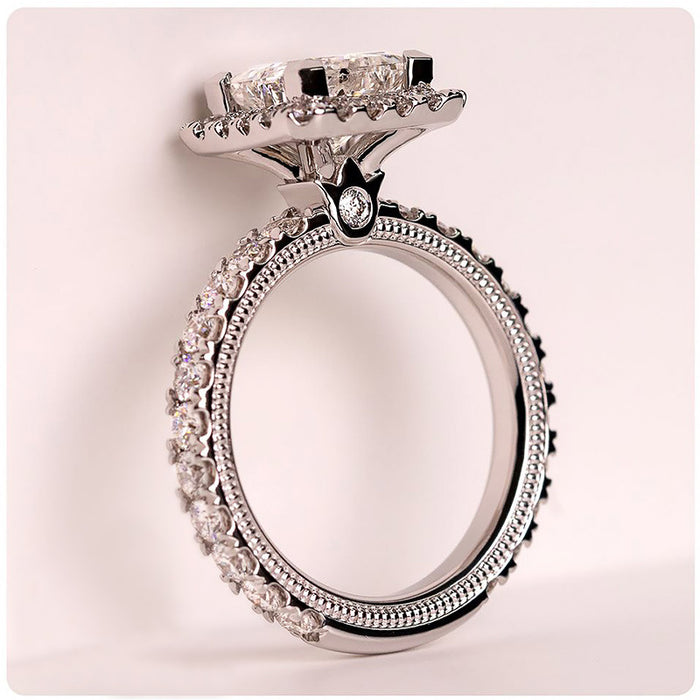 Small petal crystal ring exquisite jewelry