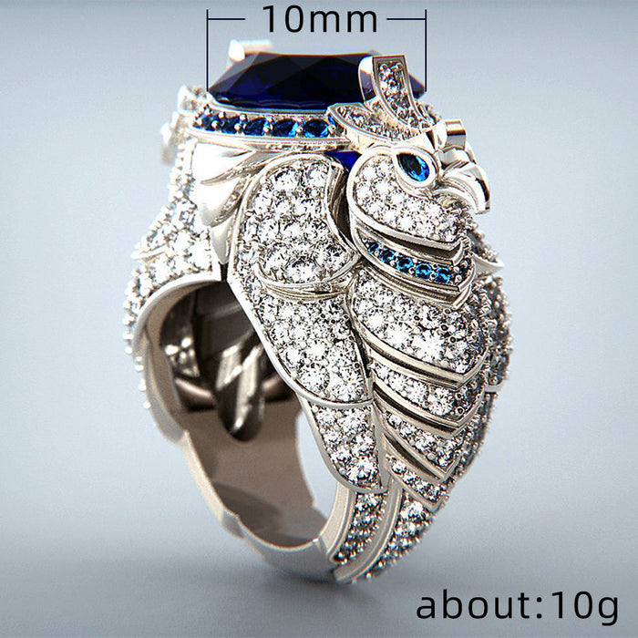 Anillo de diamantes de imitación con forma de loro de moda Anillo con forma de animal