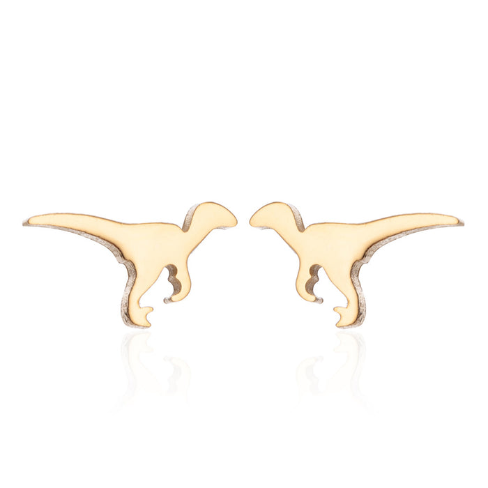 Dinosaur Stainless Steel Stud Earrings - Cute and Playful Animal Jewelry