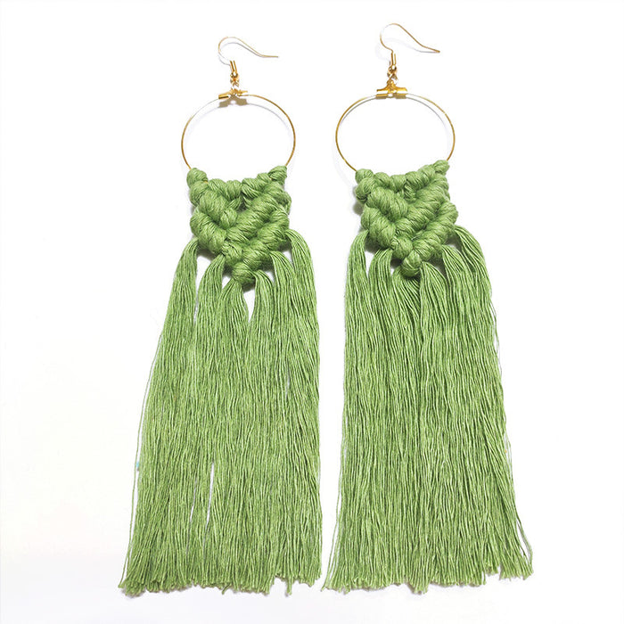 Handwoven Bohemian Tassel Earrings for Simple Ethnic Style