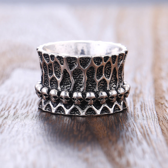 Punk alloy skull shape men's ring