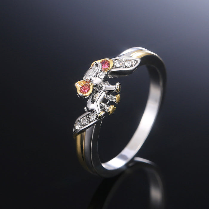 Creative and exquisite cartoon elephant ladies ring