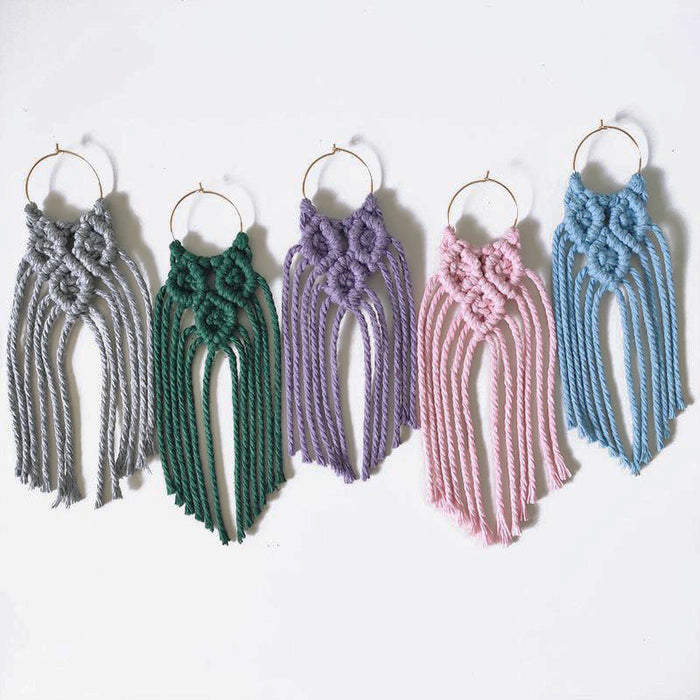 Long Bohemian Cotton and Wool Tassel Earrings for Unique Style