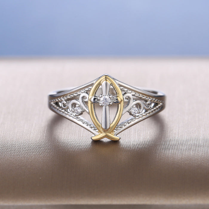 Zircon Full Diamond Double Layer Women's Ring