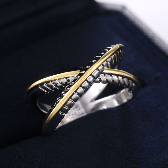 Fashionable geometric line open ring