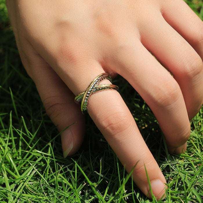 Fashionable geometric line open ring