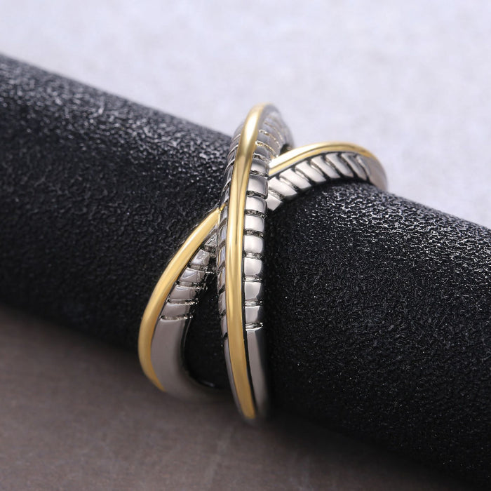 Fashionable geometric line open ring