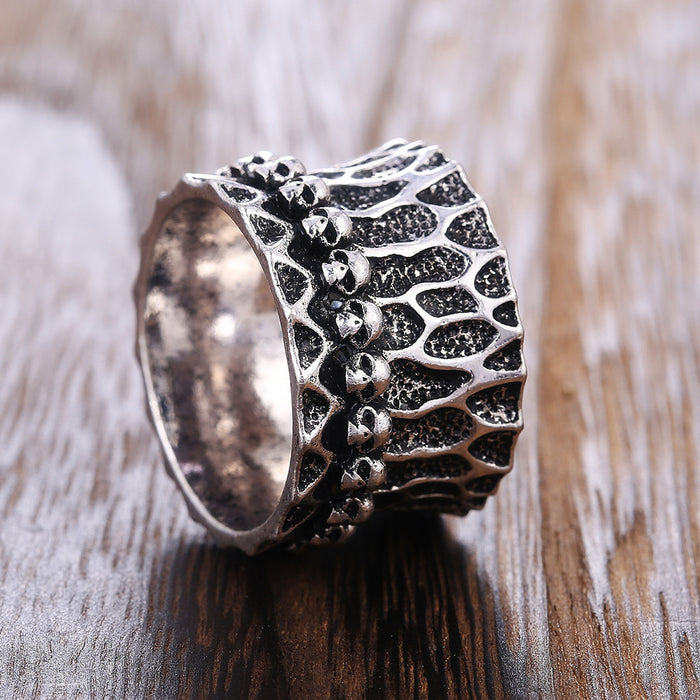 Punk alloy skull shape men's ring