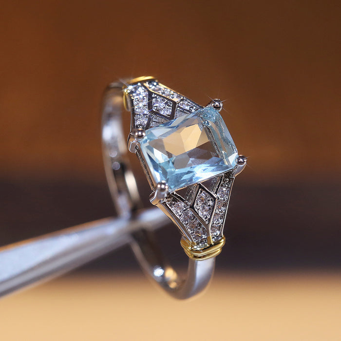 Lavender Topaz and Zircon Inlaid Ring New Arrival